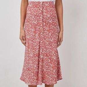 Rails Pink Floral Soft Girl Cottagecore Midi Skirt Large stretchable